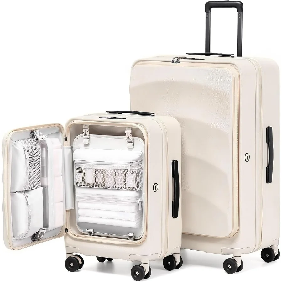 Expandable Hard Shell Luggage Set - 2-teiliges Koffer-Set mit Obenöffnung, erweiterbar, 20/,