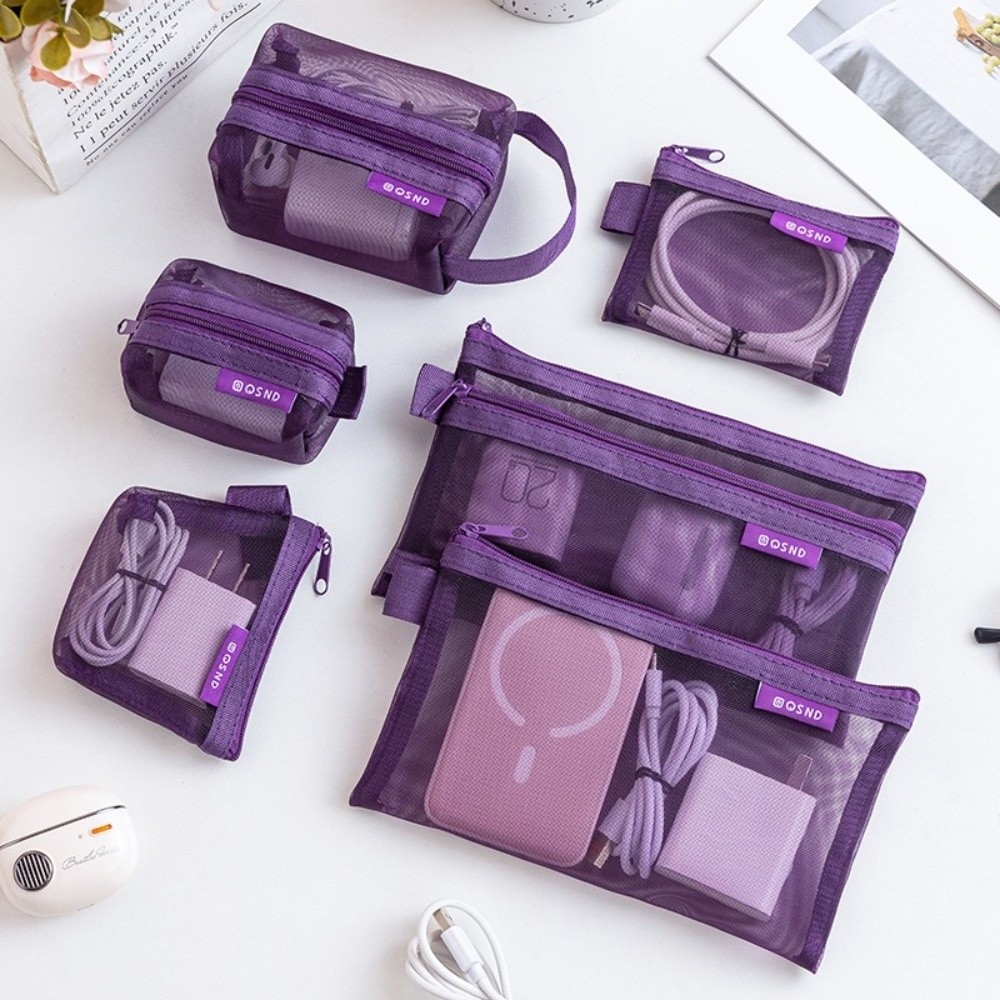 Cosmetic Bags - Vielseitige, transparente Aufbewahrungstasche aus Nylon, quadratisch,