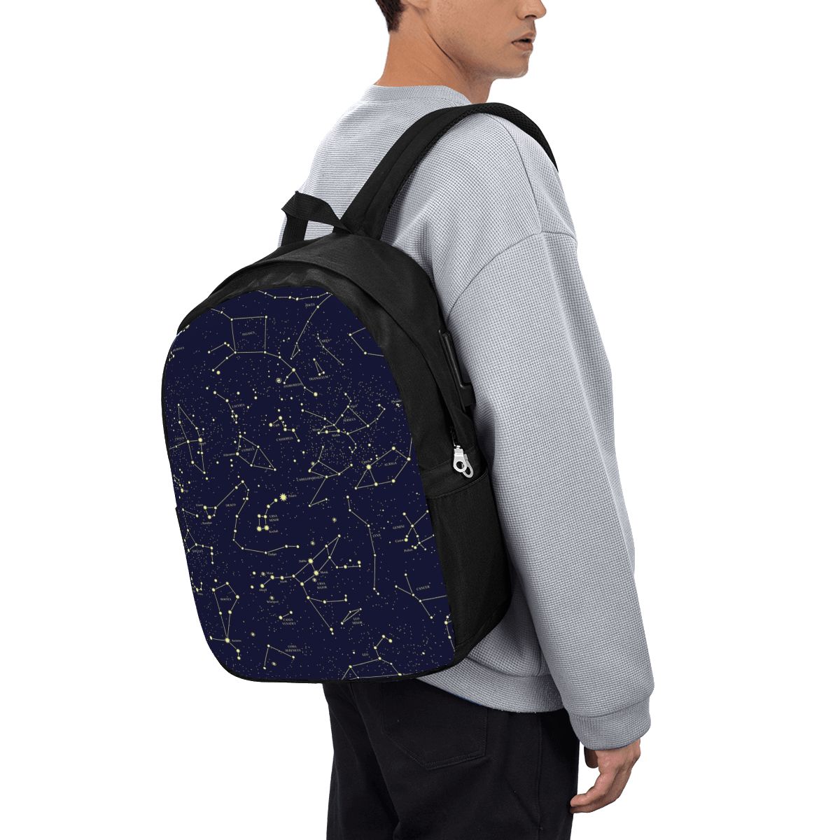 Travel Bags - Nachthimmel, goldene himmlische Sterne, Sternzeichen, Sternbilder,