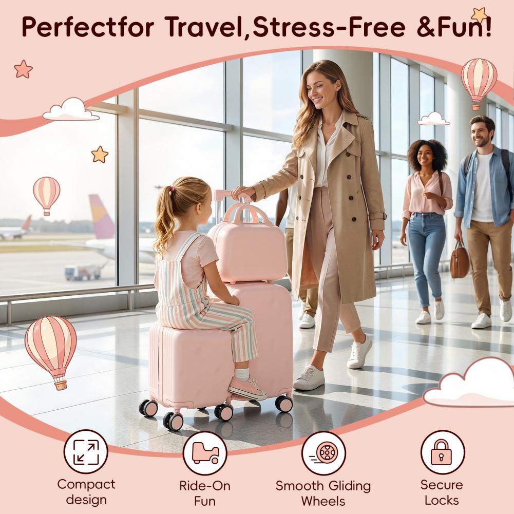 Kids Ride On Suitcase Scooter - Lustiger Roller, 20 Zoll, Kinderfahrzeug mit