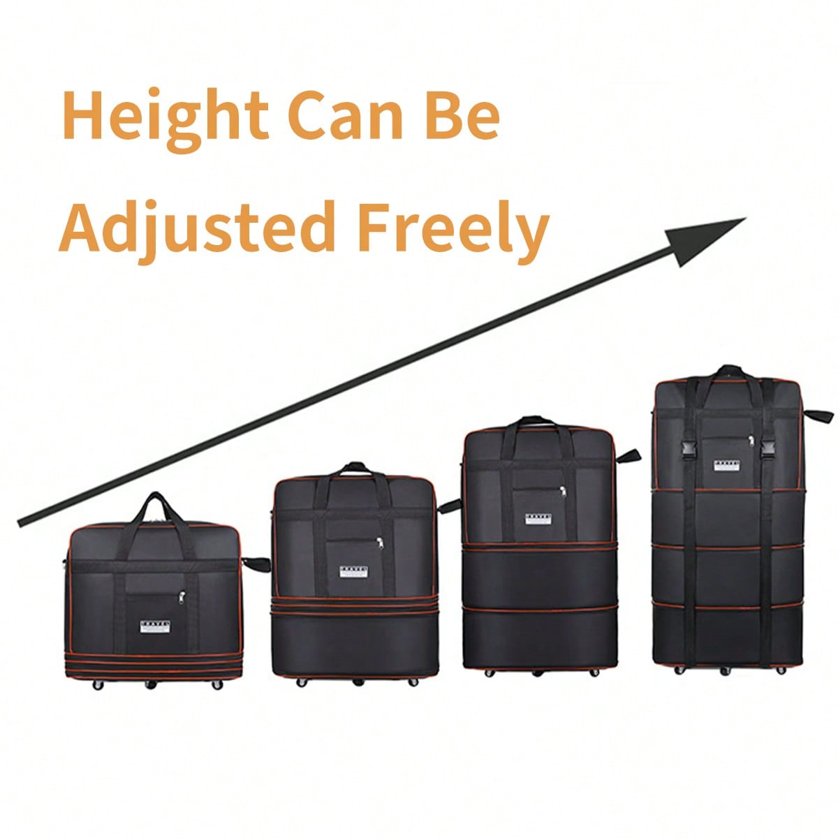 Schwarze, zusammenfaltbare Rei – Foldable Rolling Luggage Bag Bewertung und Preis