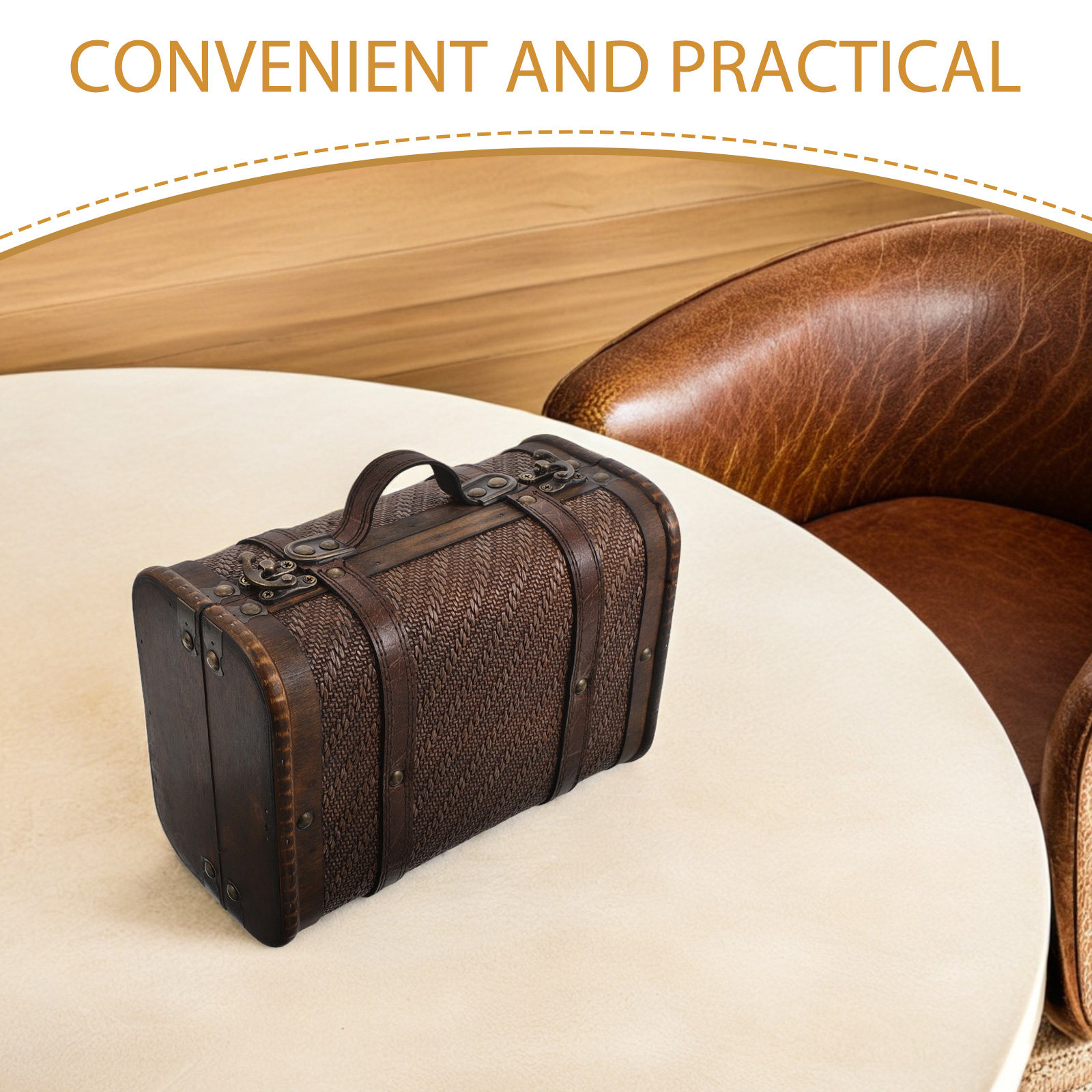 Hölzerner Vintage-Koffer Dekor – Retro Vintage Trunk Suitcase Bewertung und Preis