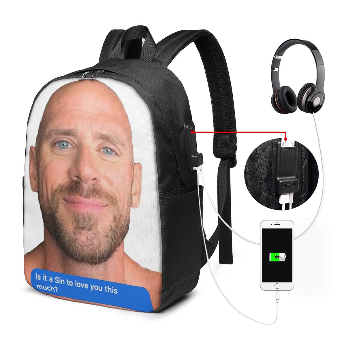 Johnny Sins Flirty Text Bubble – Backpacks Bewertung und Preis